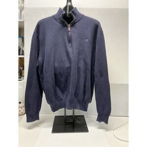 Polo Ralph Lauren Mens XXLarge Sweater Pima Cotton 1/4 Zip Up Pullover Navy Blue